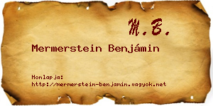Mermerstein Benjámin névjegykártya